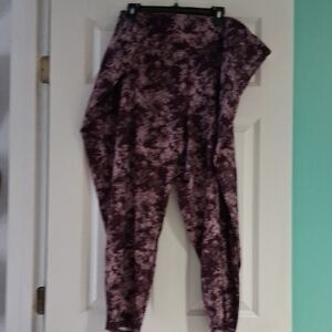Lane Bryant Pink and Black Patterned Leggings